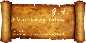 Günszberger Aminta névjegykártya